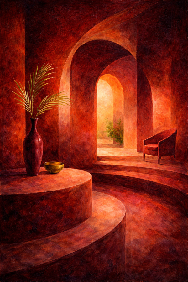 Crimson Chamber - Canvas Painting (30 x 40)
