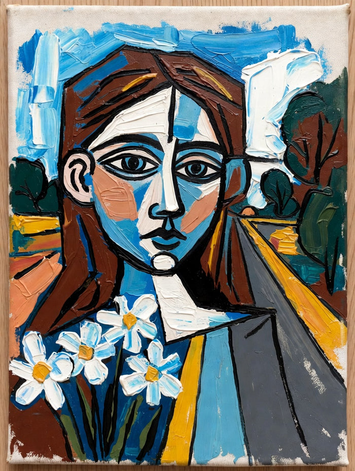 Solitary Bloom - Canvas Painting (40 × 50)